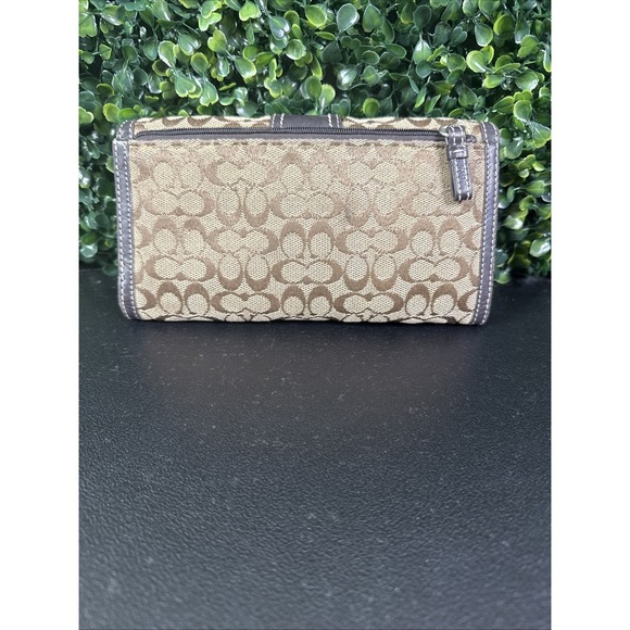 VTG Coach Signature Soho Long Checkbook Wallet Y2K Buckle Brown - Picture 5 of 14